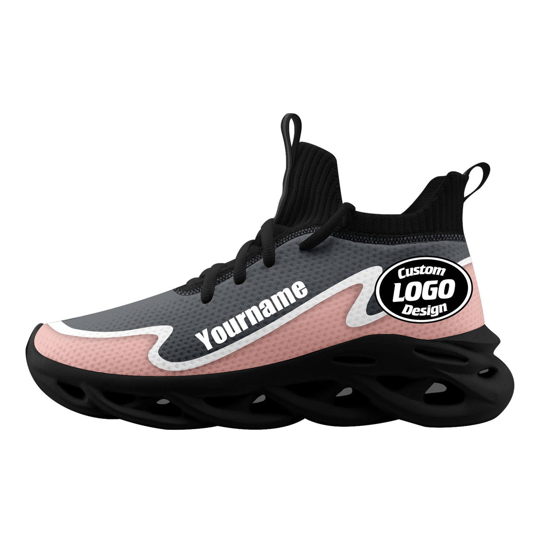 Custom Gray Pink Maxsoul Shoes Personalized Sneaker FN030A-E020011-15