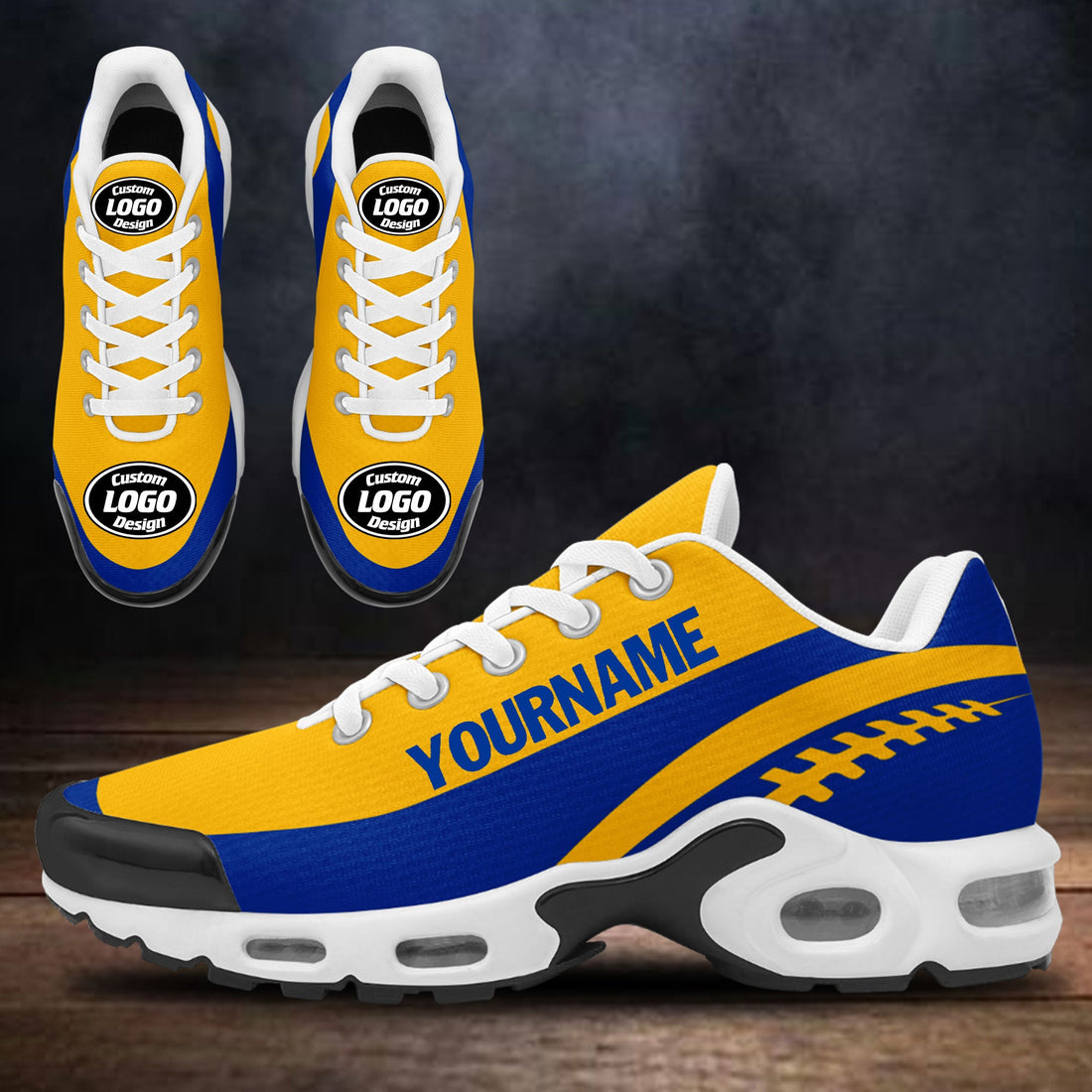 Client Gifts,Custom Yellow Blue TN Shoes Personalized Sneakers TN-D020077-15