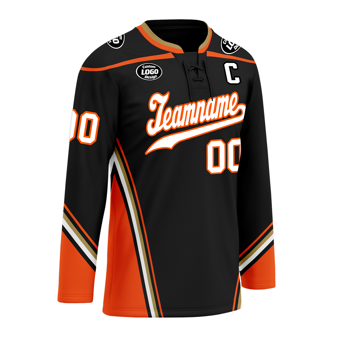 Luxury Gifts,Custom Black Orange Personalized Hockey Jersey HCKJ01-D0a70d8