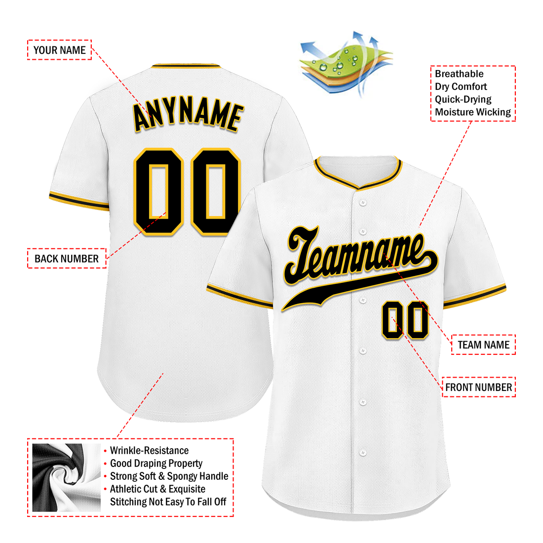 Custom White Classic Style Black Personalized Authentic Baseball Jersey BSBJ01-bd0fad8