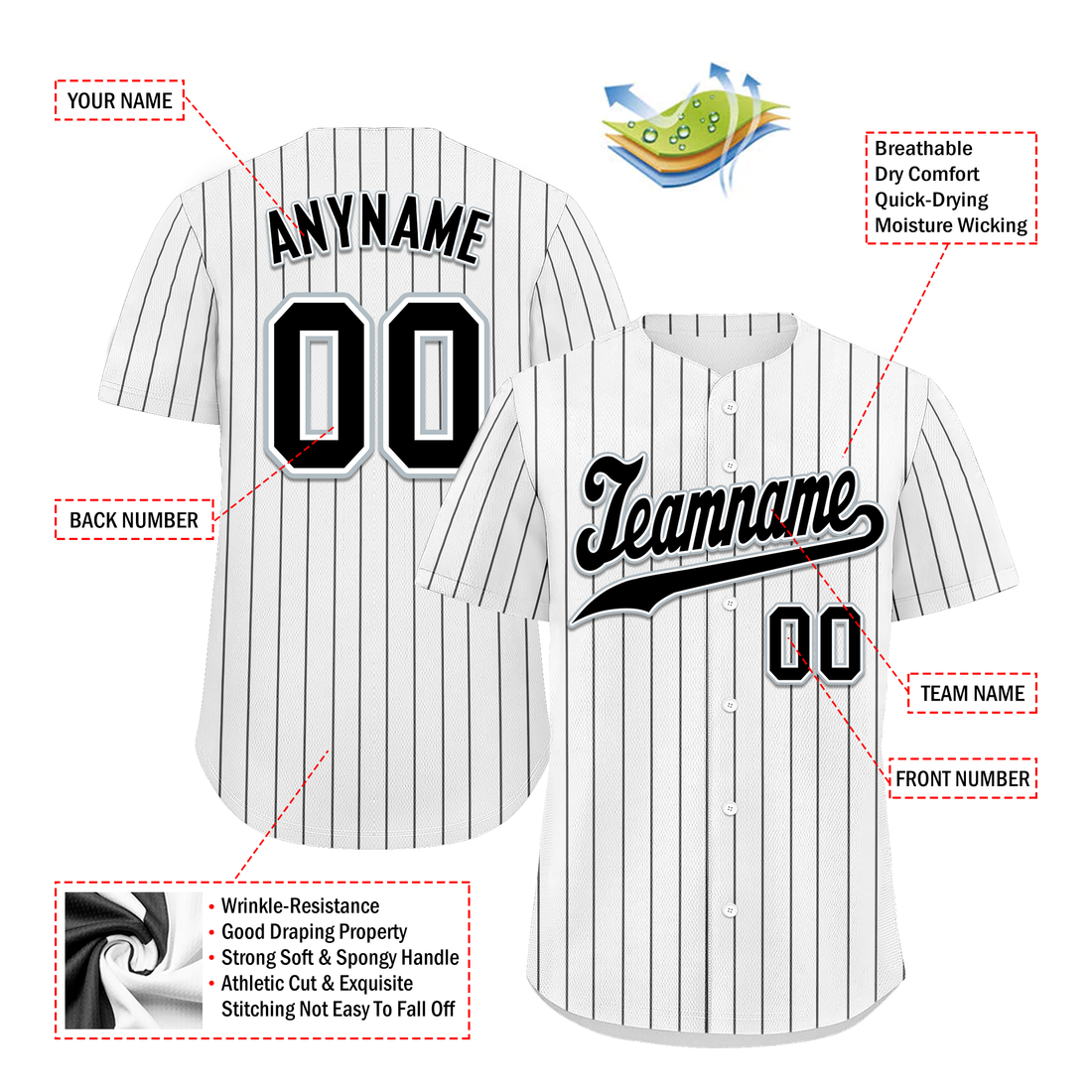 Custom White Classic Style Black Personalized Authentic Baseball Jersey BSBJ01-bd0faa8