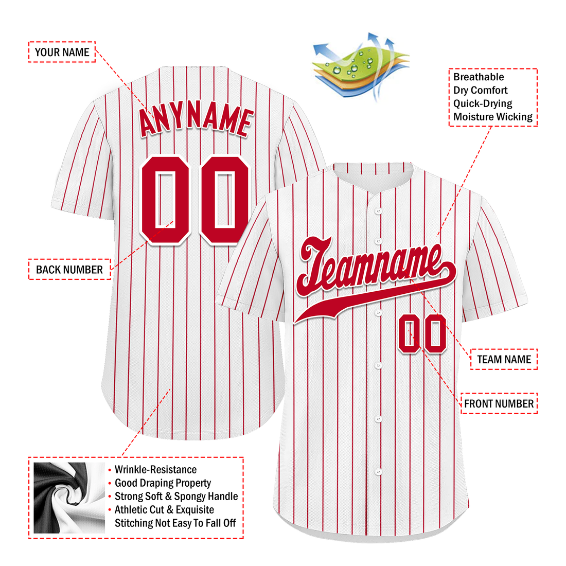 Unique Gift,Custom White Classic Style Red Personalized Authentic Baseball Jersey BSBJ01-bd0facc