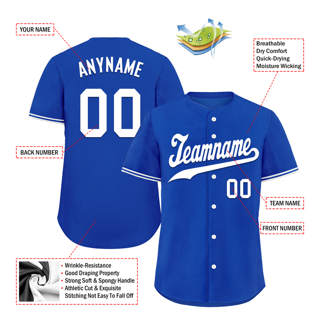 Custom Blue Classic Style White Personalized Authentic Baseball Jersey BSBJ01-bd0fa0e