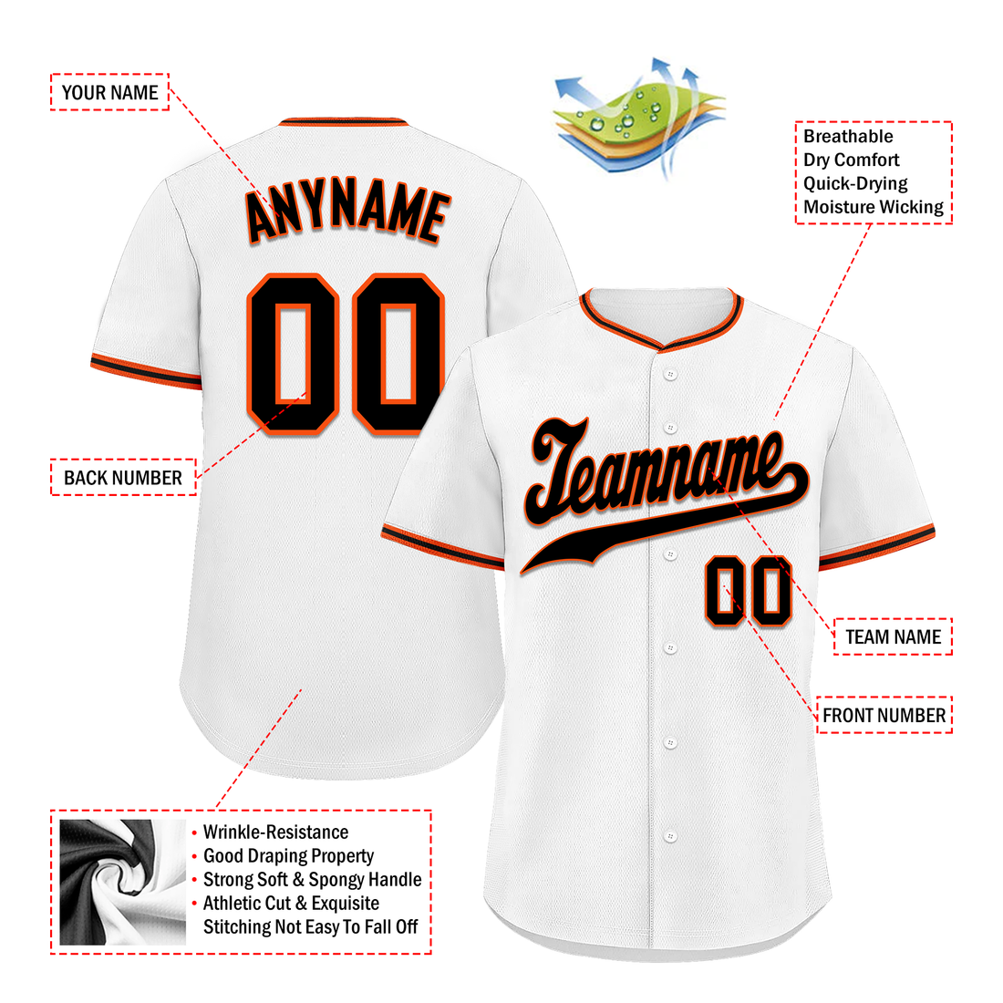 Custom White Classic Style Black Personalized Authentic Baseball Jersey BSBJ01-bd0fae8