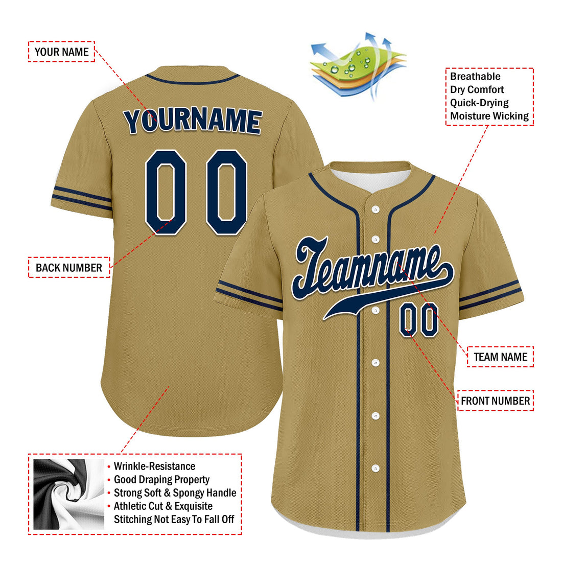 Custom Gold Classic Style Blue Personalized Authentic Baseball Jersey UN002-bd0b00d8-af