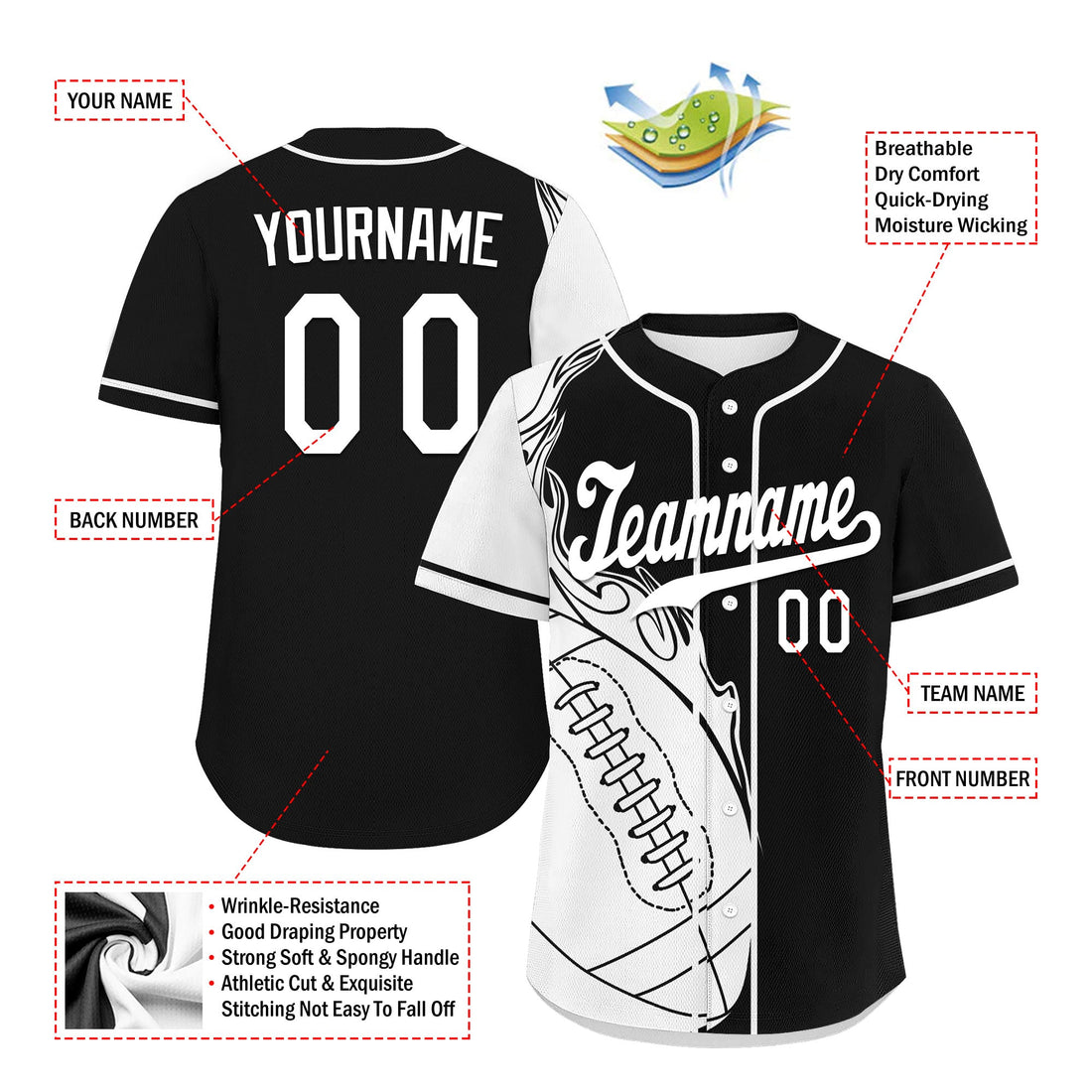 Client Gifts,Custom Black White Classic Style Personalized Authentic Baseball Jersey UN002-D0b0a00-a9