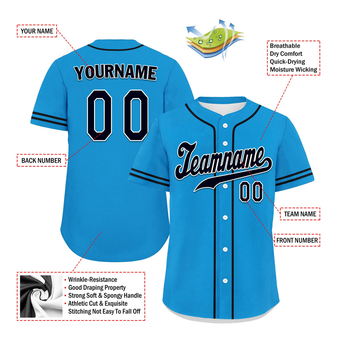 Custom Blue Classic Style Black Personalized Authentic Baseball Jersey UN002-bd0b00d8-bc