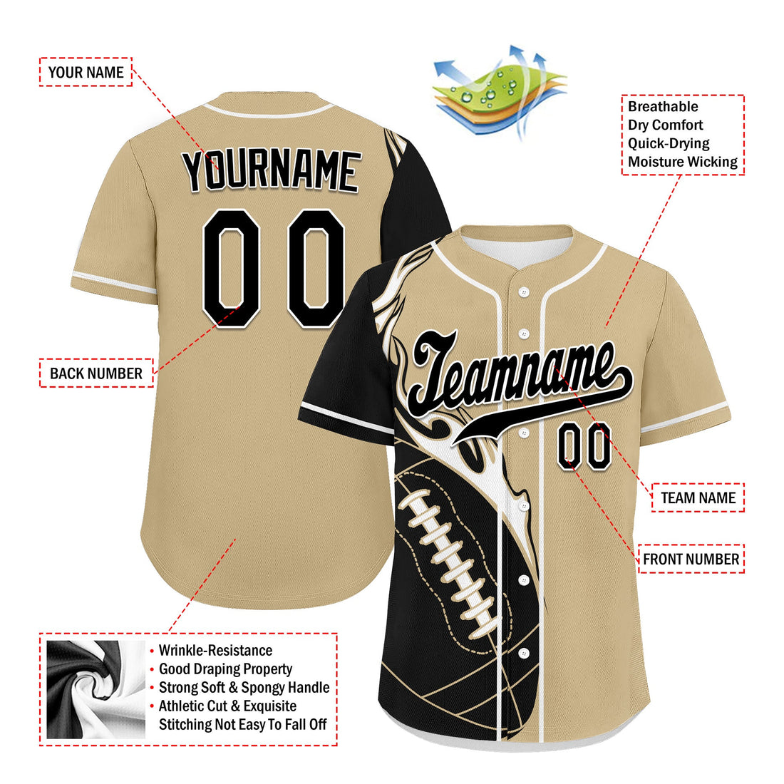 Client Gifts,Custom Yellow Black Classic Style Personalized Authentic Baseball Jersey UN002-D0b0a00-a8