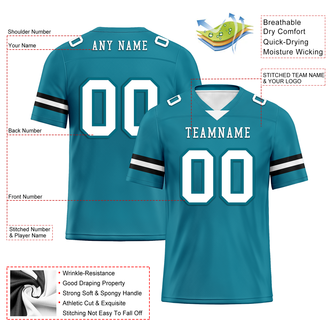 Luxury Gifts,Custom Blue Classic Style Personalized Authentic Football Jersey FBJ02-bd0a70be