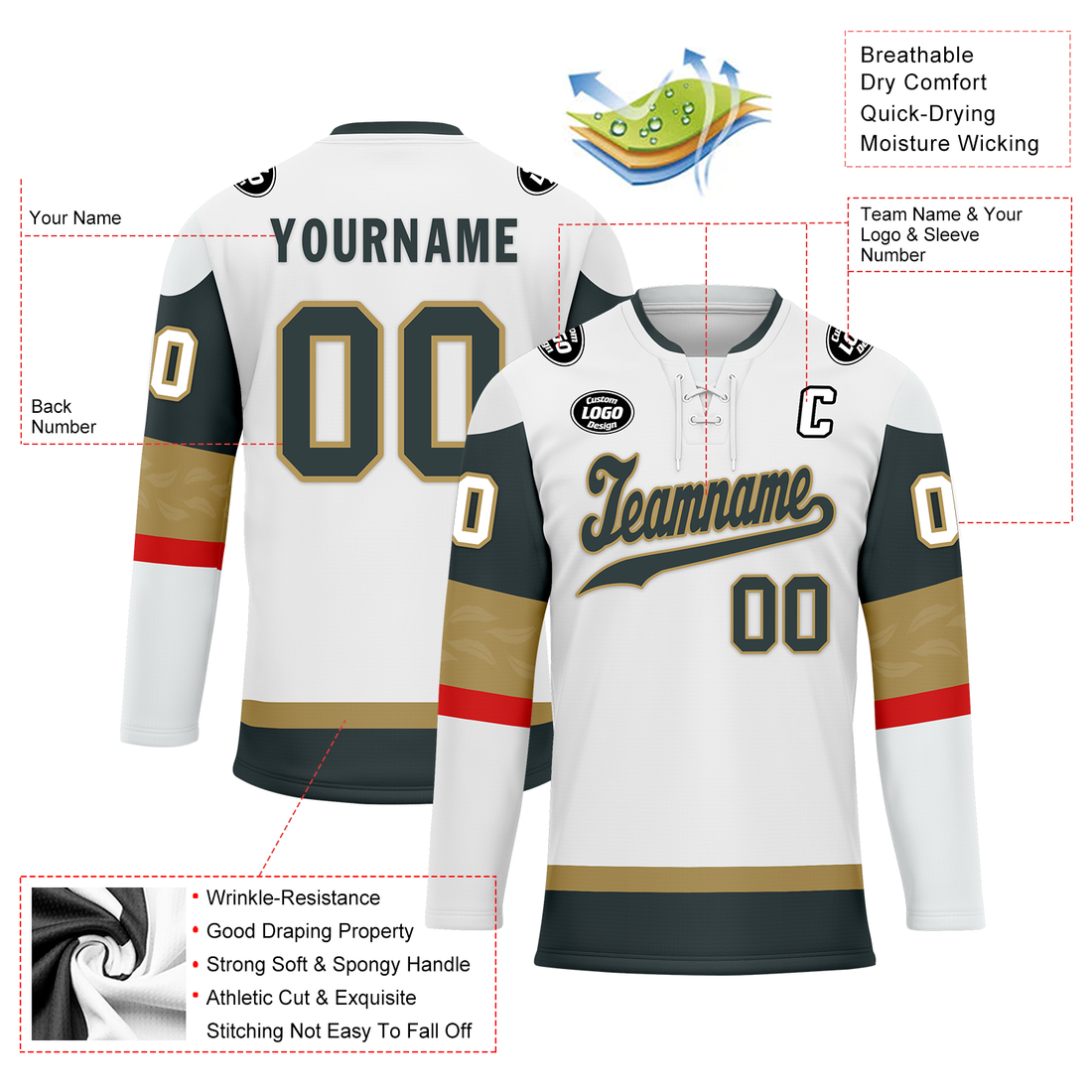 Luxury Gifts,Custom White Personalized Hockey Jersey HCKJ01-D0a70df