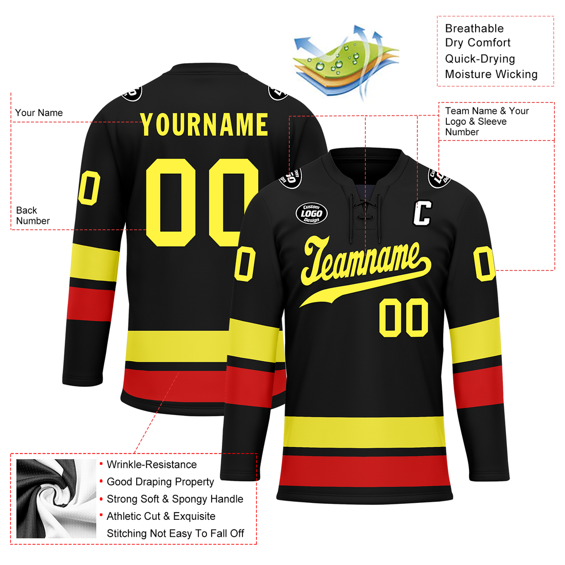 Luxury Gifts,Custom Black Personalized Hockey Jersey HCKJ01-D0a70dd