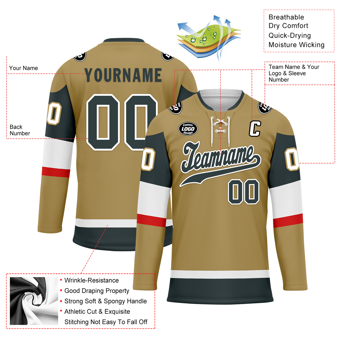 Luxury Gifts,Custom Yellow Personalized Hockey Jersey HCKJ01-D0a70de