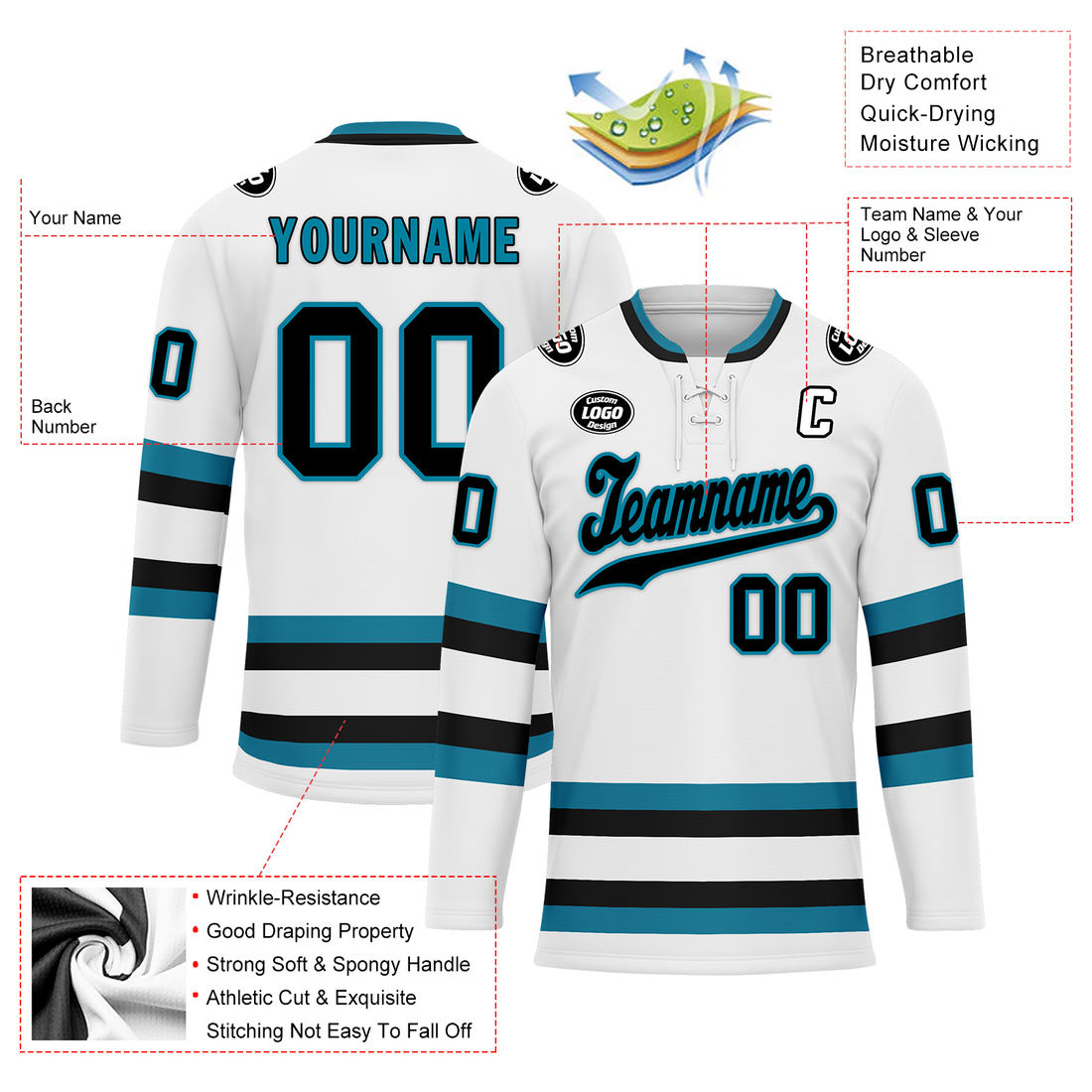 Luxury Gifts,Custom White Personalized Hockey Jersey HCKJ01-D0a70c9