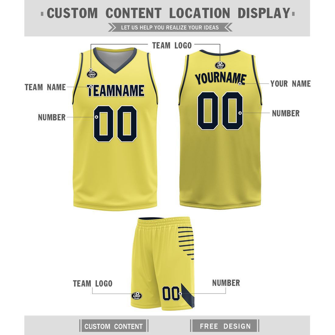 Corporate Gifts,Custom Blue Yellow Classic Style Reversible Basketball Uniform Personalized BBJR-D017059