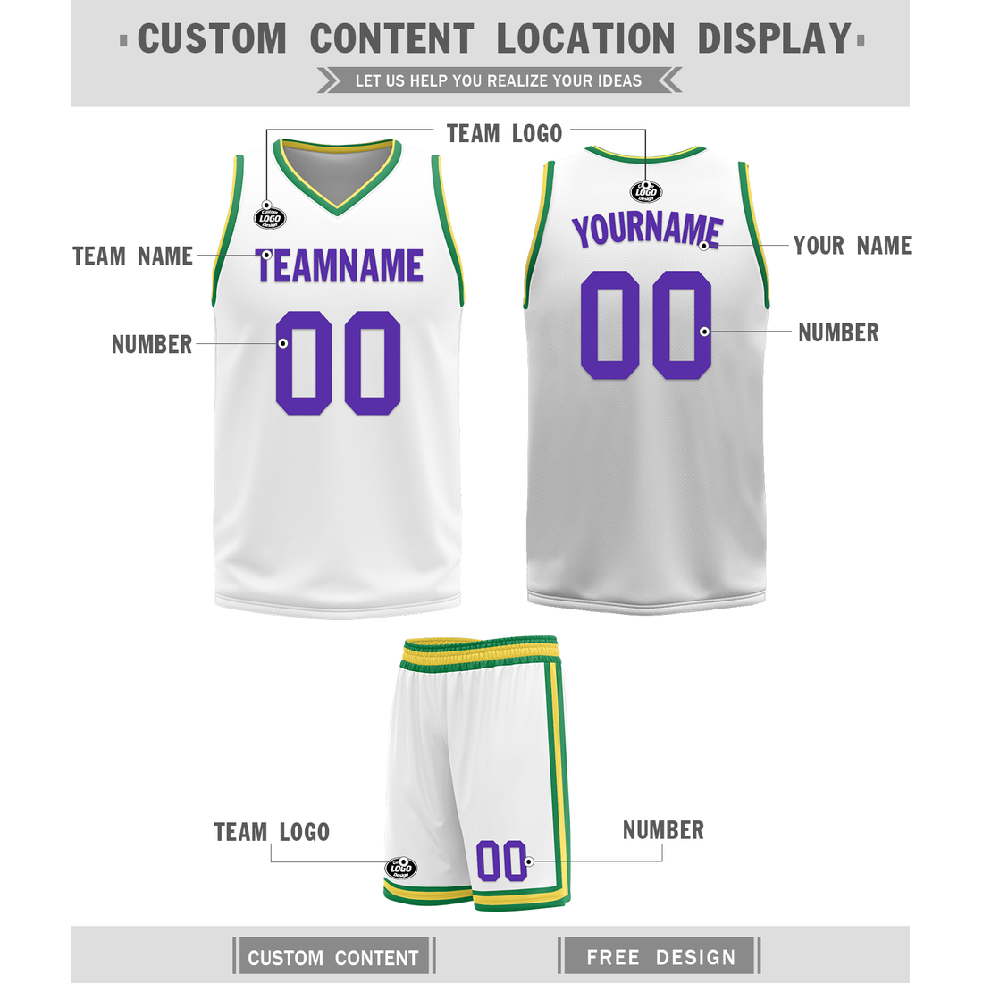 Corporate Gifts,Custom Purple White Classic Style Reversible Basketball Uniform Personalized BBJR-D017047