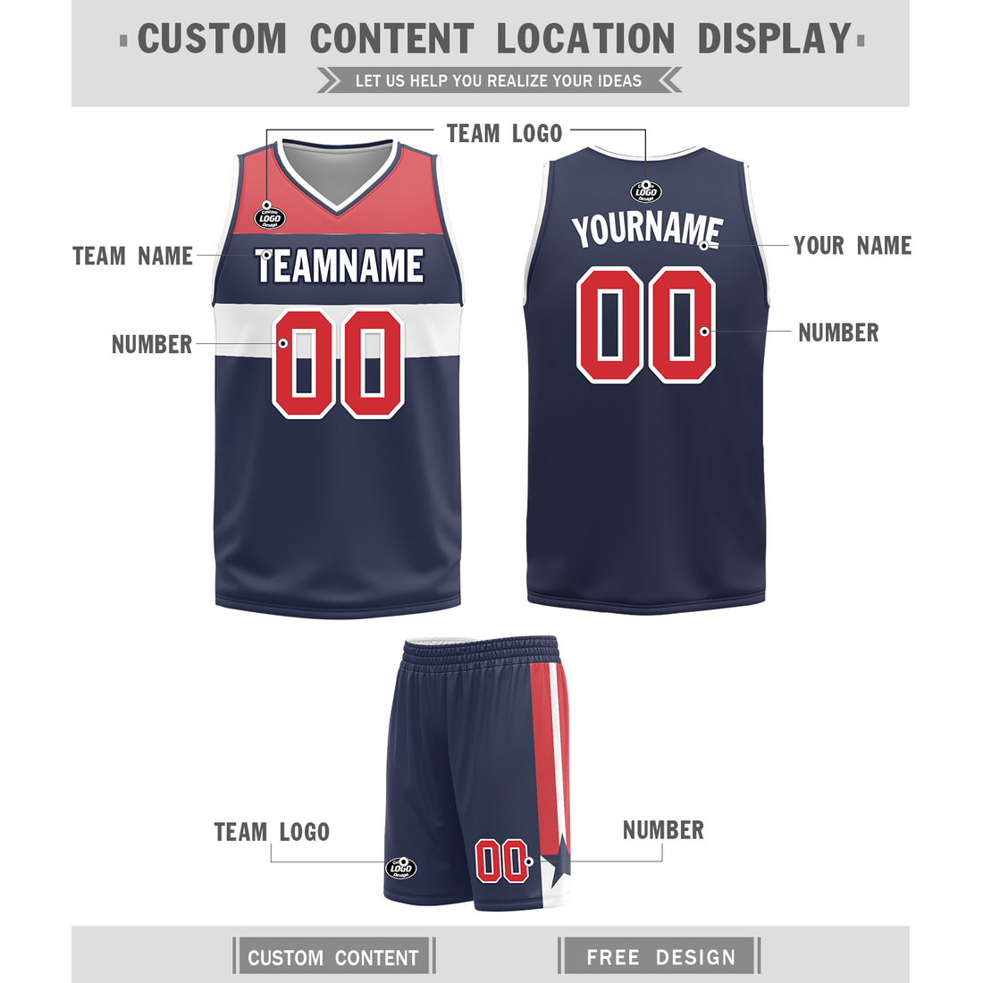 Gift Ideas,Custom White Blue Classic Style Reversible Basketball Uniform Personalized BBJR-D017023