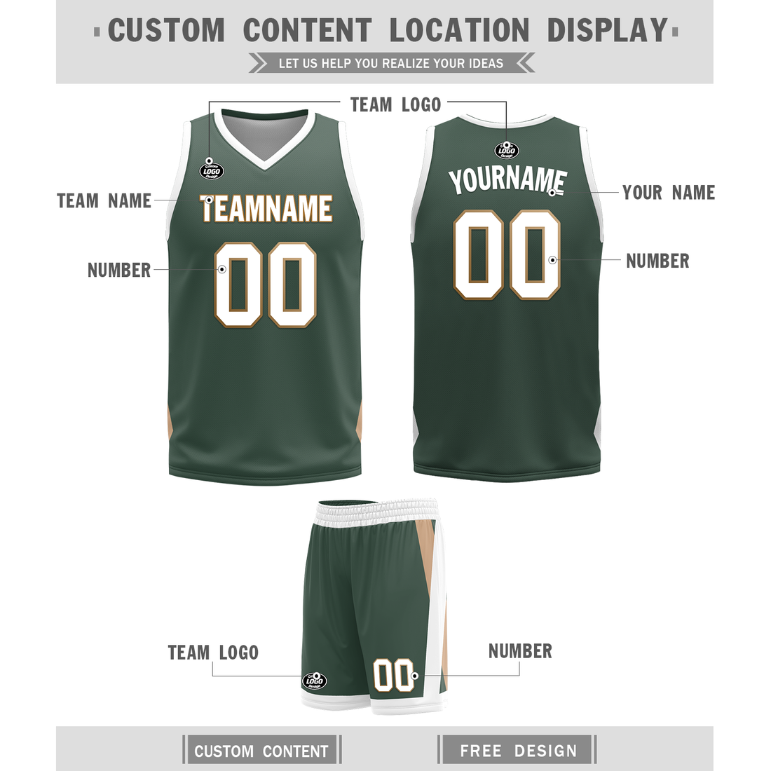 Gift Ideas,Custom White Green Classic Style Reversible Basketball Uniform Personalized BBJR-D017002