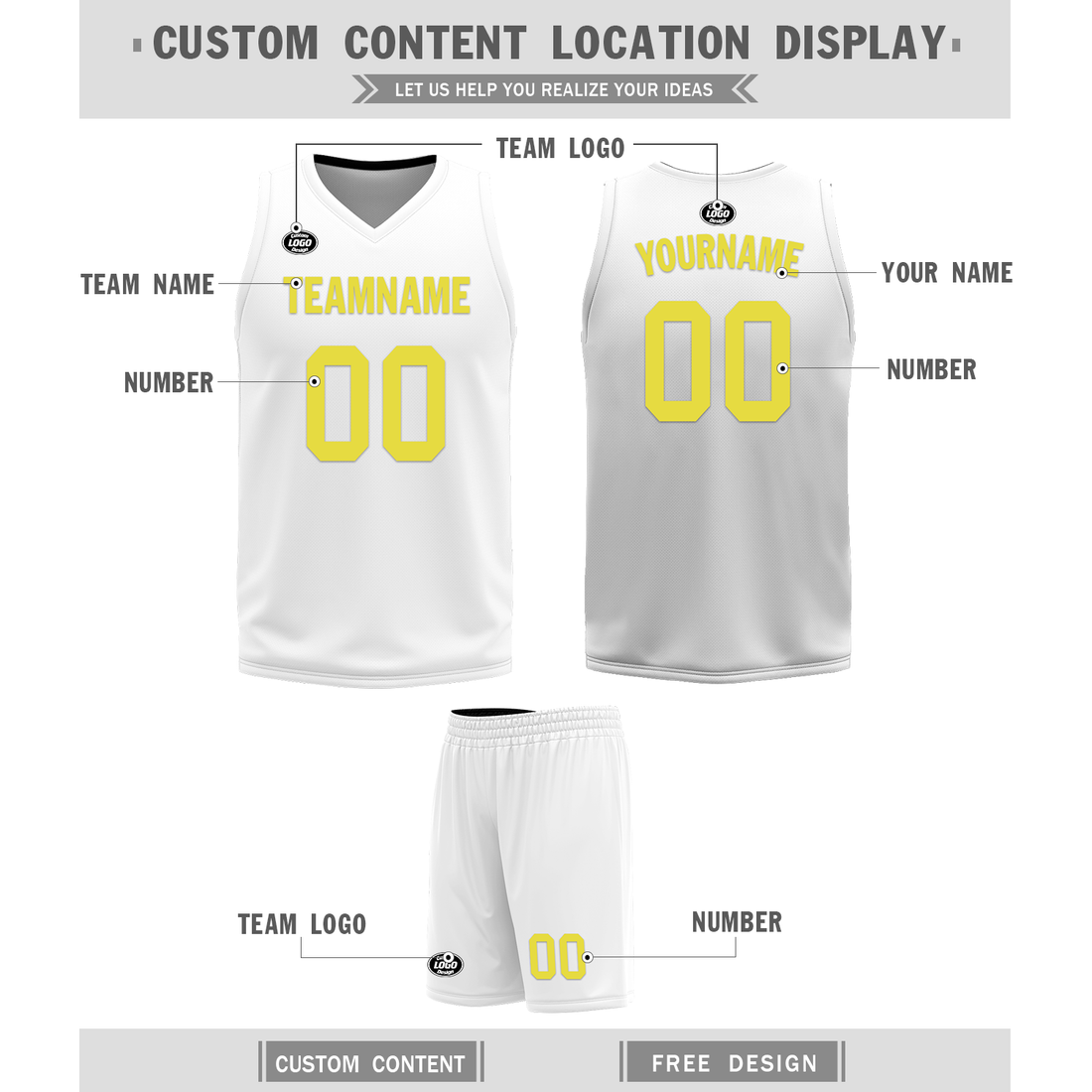 Corporate Gifts,Custom Black White Classic Style Reversible Basketball Uniform Personalized BBJR-D017048