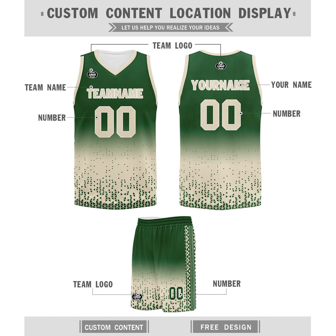 Custom Green Yellow Fade Fashion Sports Uniform Basketball Jersey BBJ01-D020102-7