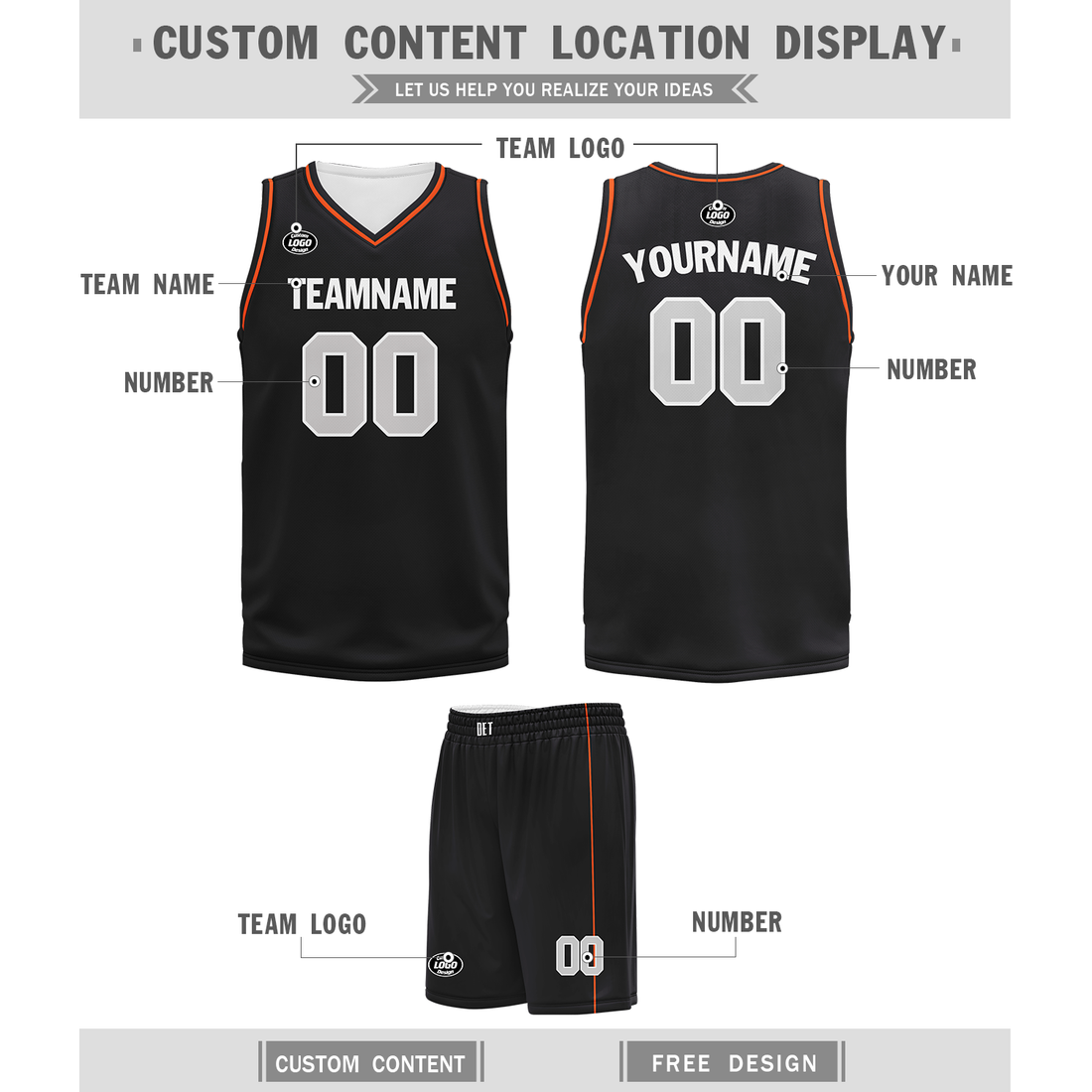 Unique Gift,Custom Black Orange Classic Style Sports Uniform Basketball Jersey BBJ01-bd0a70a9