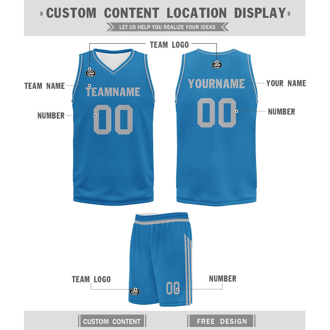 Gift Ideas,Custom Blue Classic Style Sports Uniform Basketball Jersey BBJ01-D020105-11