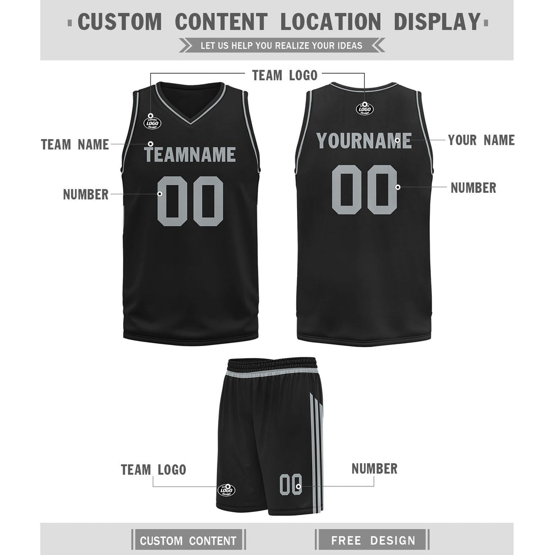 Gift Ideas,Custom Black Classic Style Sports Uniform Basketball Jersey BBJ01-D020105-18