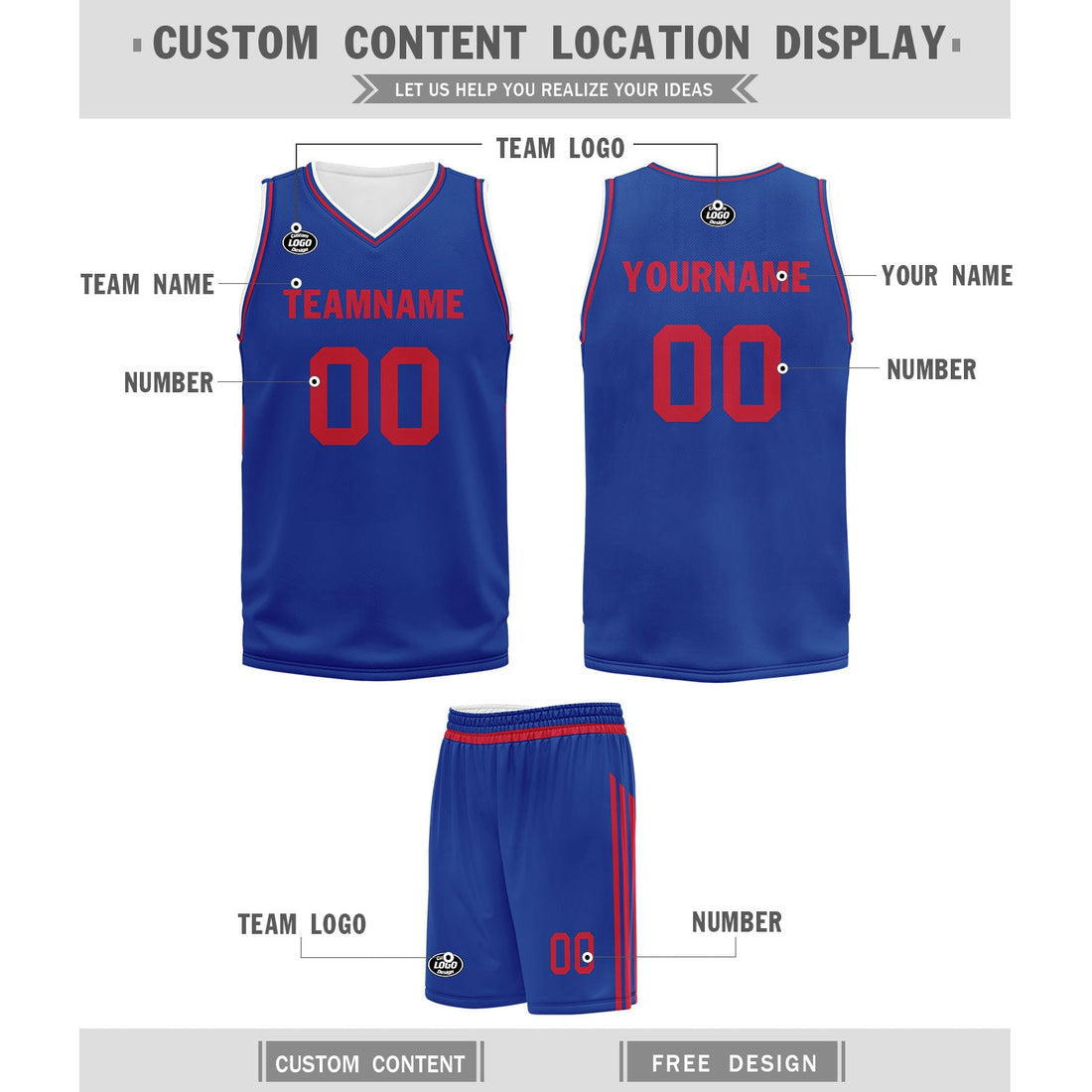 Gift Ideas,Custom Blue Classic Style Sports Uniform Basketball Jersey BBJ01-D020105-5