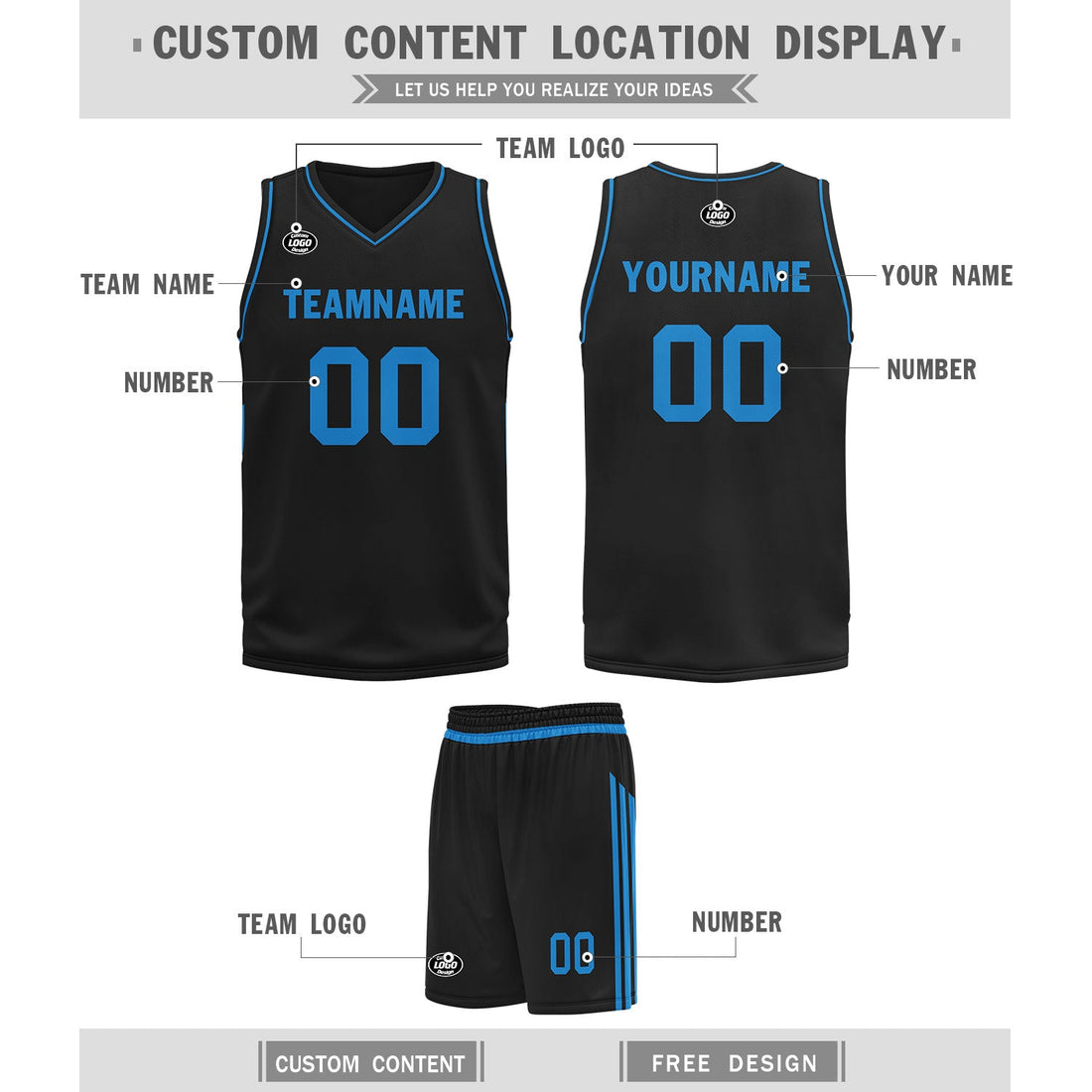 Gift Ideas,Custom Black Classic Style Sports Uniform Basketball Jersey BBJ01-D020105-6