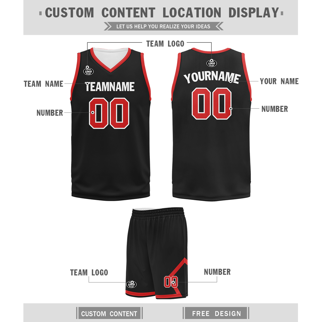 Unique Gift,Custom Black Red Classic Style Sports Uniform Basketball Jersey BBJ01-bd0a700f