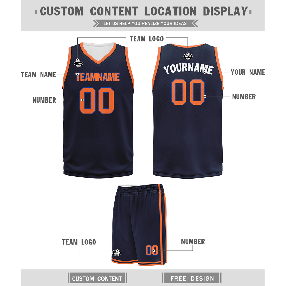 Unique Gift,Custom Blue Orange Classic Style Sports Uniform Basketball Jersey BBJ01-bd0a70ae