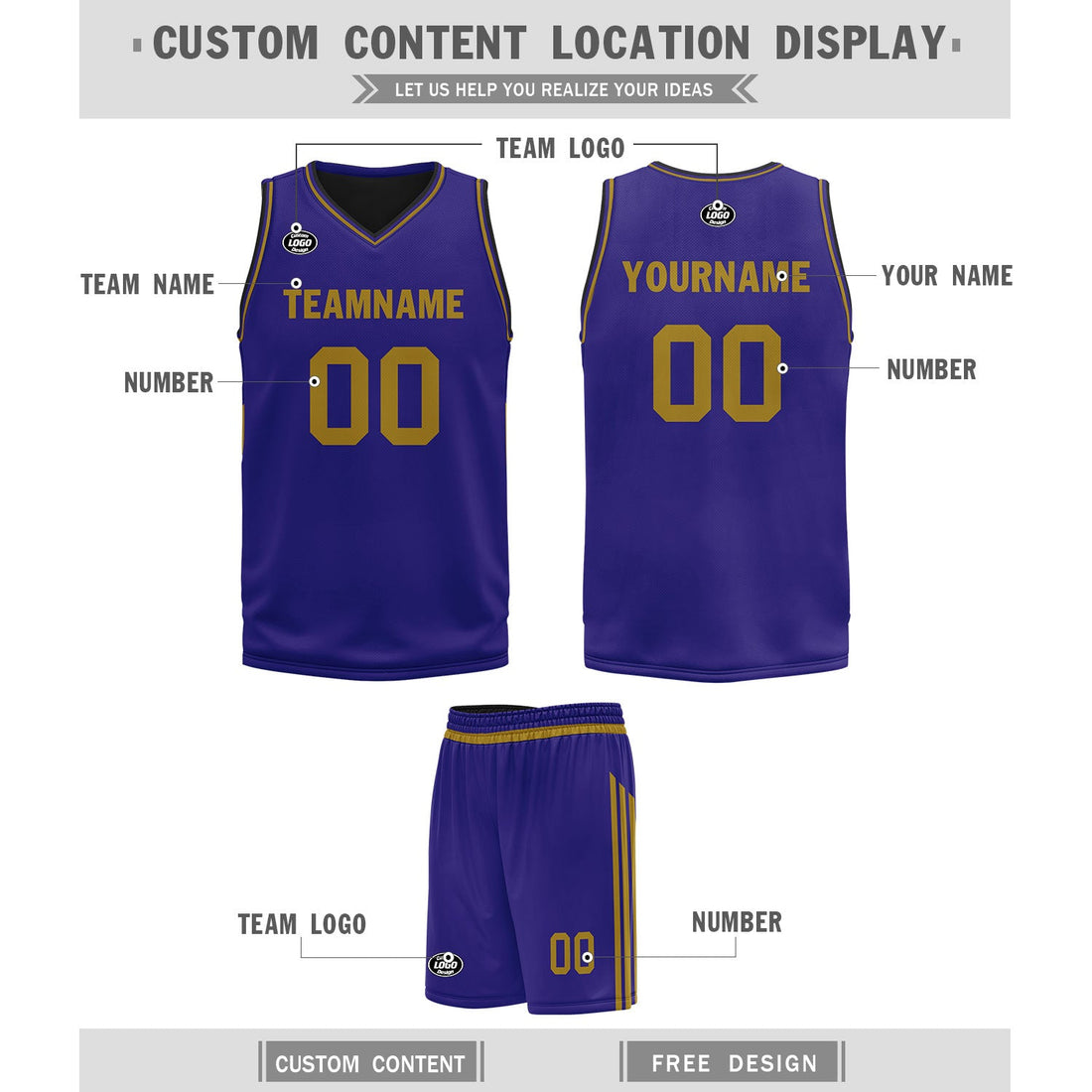 Gift Ideas,Custom Purple Classic Style Sports Uniform Basketball Jersey BBJ01-D020105-3