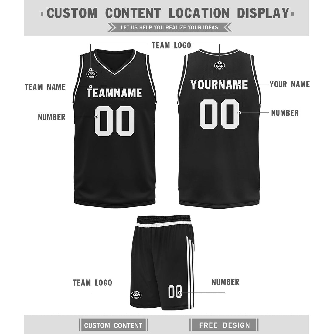 Gift Ideas,Custom Black Classic Style Sports Uniform Basketball Jersey BBJ01-D020105-19