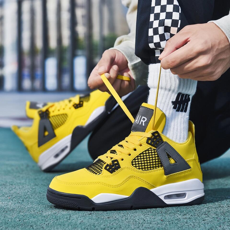 Personalized Retro Basketball Sneakers | Multicolor AJ4-Inspired Custom Shoes with Name & Logo | Stylish Gift for Men & Women | AJ4-C02100
