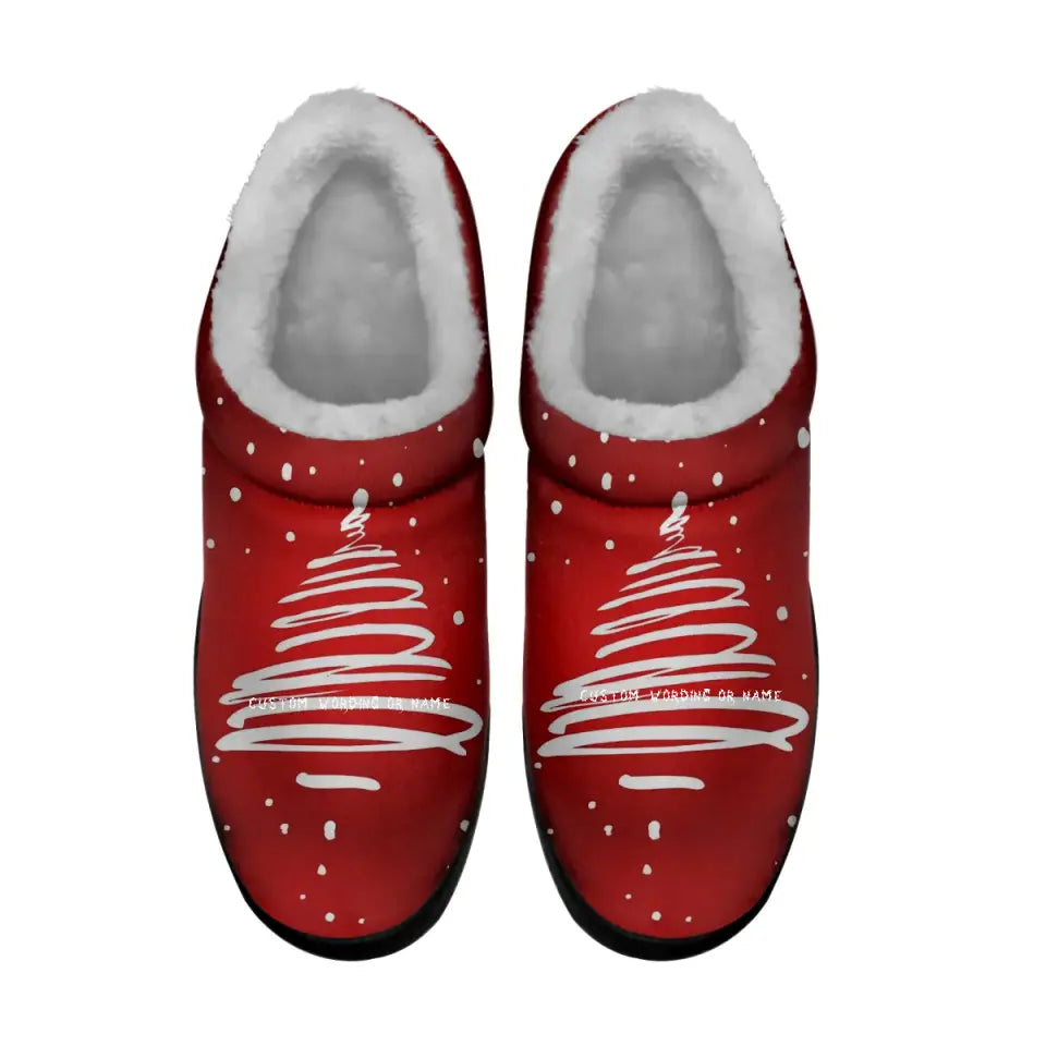 Personalized Indoor Slipper, Custom Santa Slippers, Christmas Gift Sli