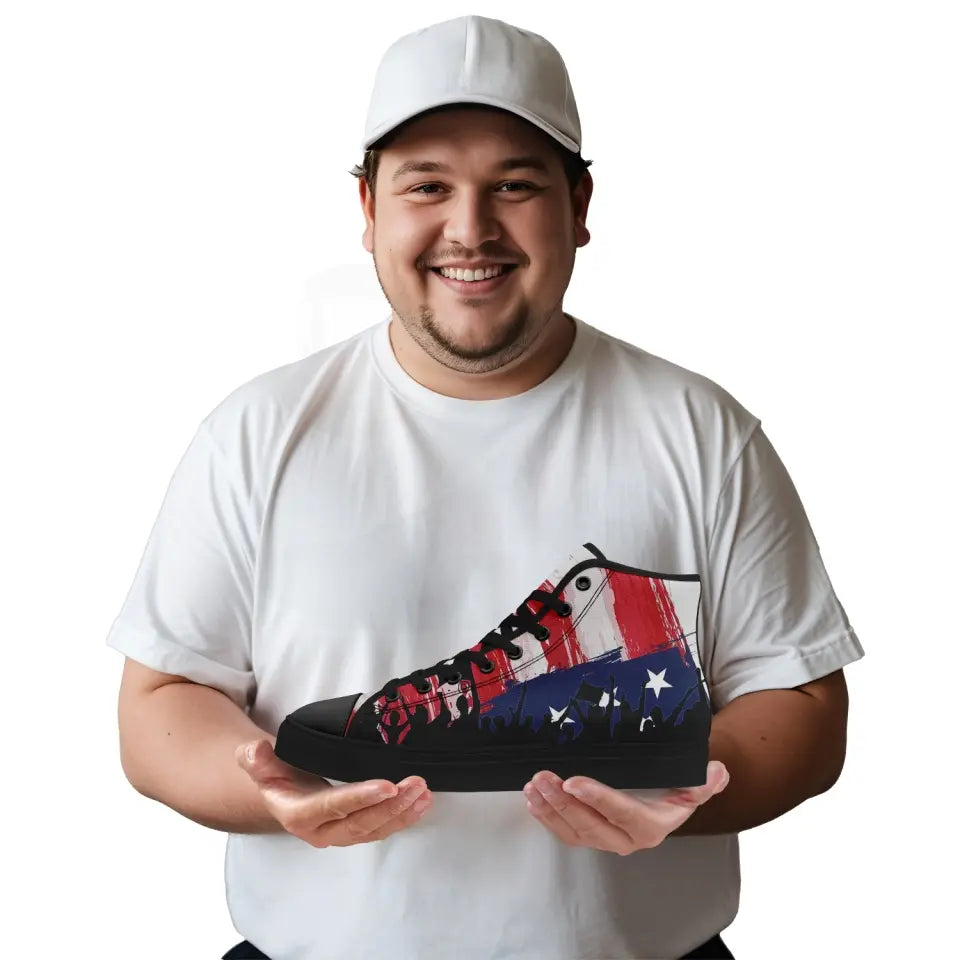 Client Gifts,Personalized 4th of July Design Shoes, Custom HighTop Sneakers, Comfortable Leisure Shoes, Unique Gift for Independence Day