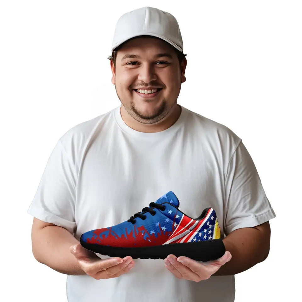 Client Gifts,Personalized American's Flag Shoes, Custom 4th of July Breathable Sneakers, Independence Day Gift