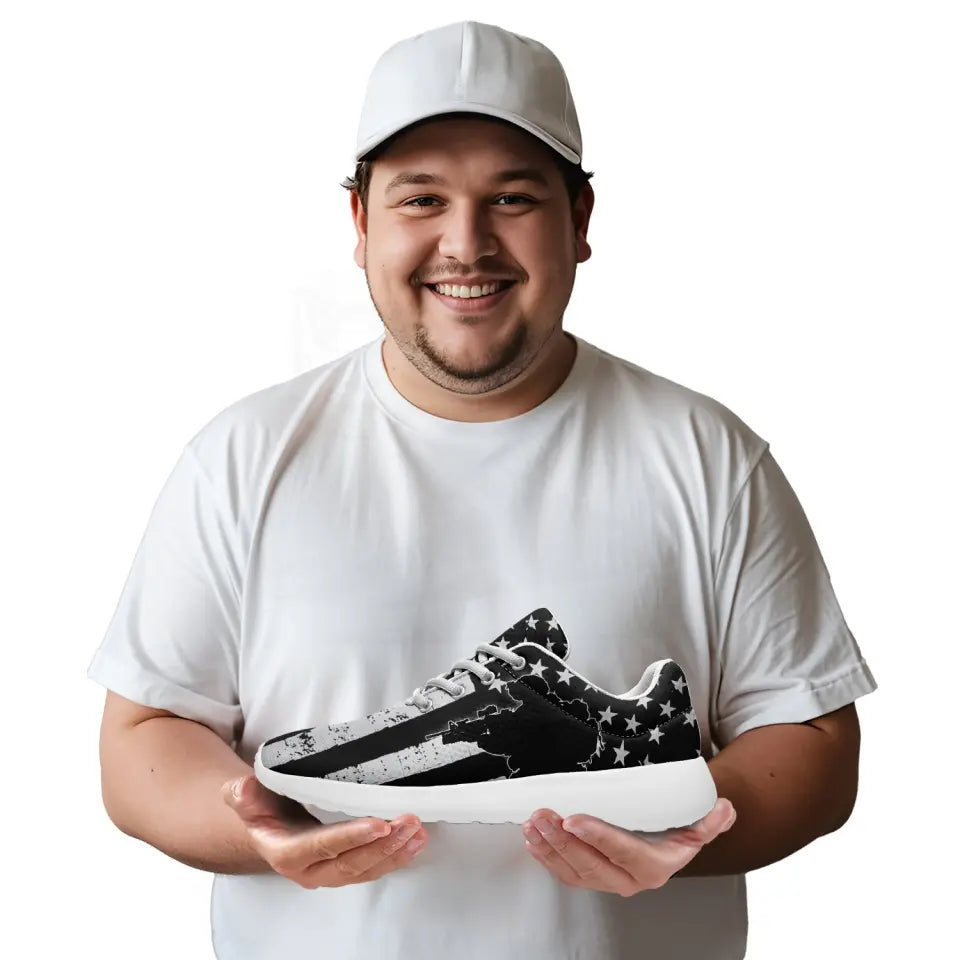 Corporate Gifts,Personalized Patriotic Sneakers, Custom Mesh Breathable Shoes, USA Flag Shoes