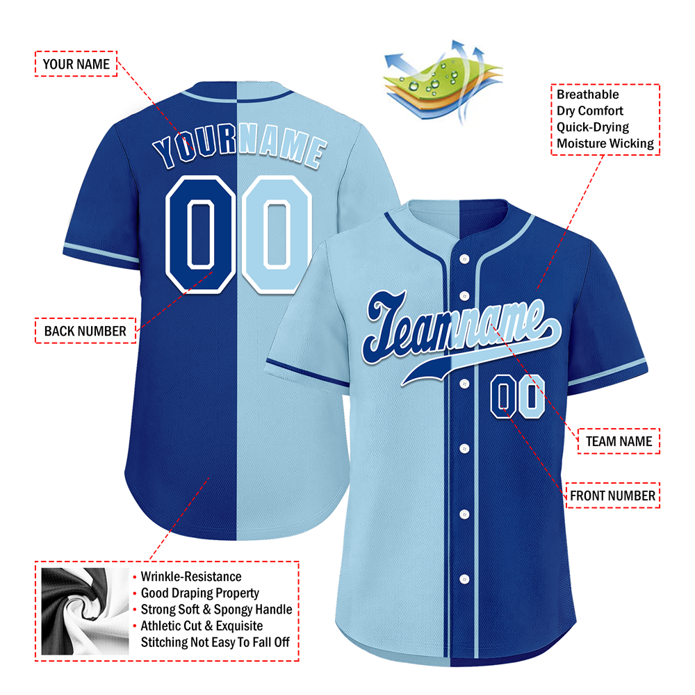 Corporate Gifts,Custom Aqua Blue Gradient Fashion Blue Authentic Baseball Jersey
