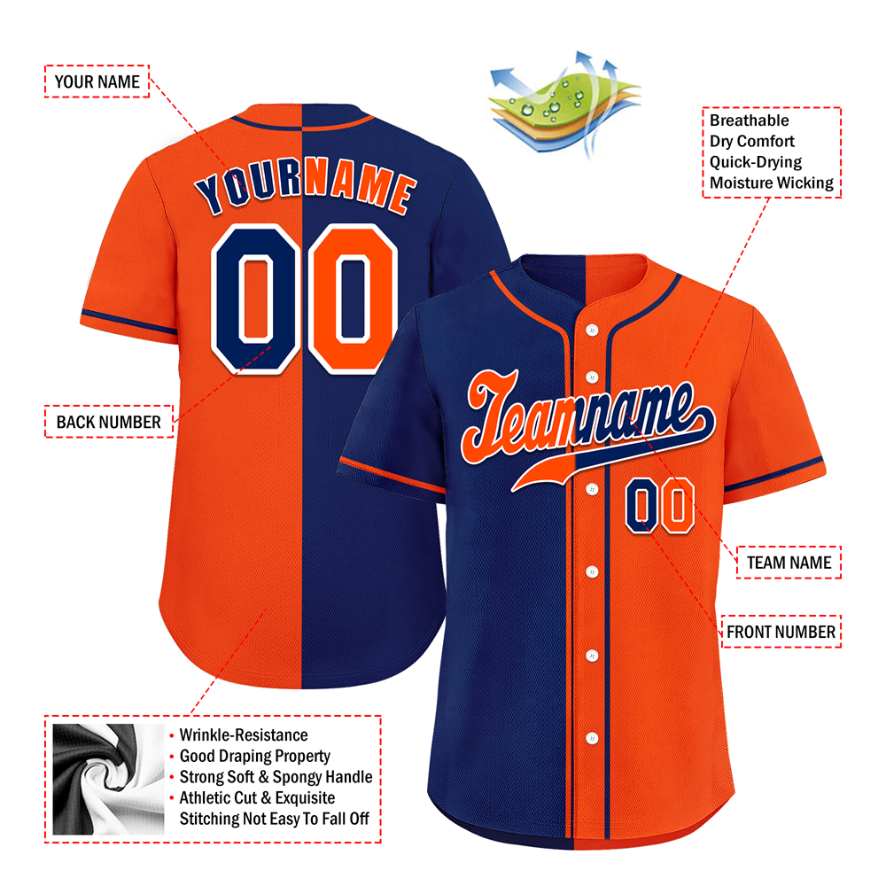 Corporate Gifts,Custom Blue Orange Gradient Fashion Orange Authentic Baseball Jersey