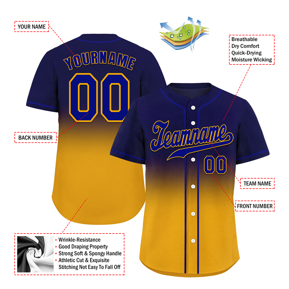 Corporate Gifts,Custom Purple Yellow Fade Fashion Purple Authentic Baseball Jersey