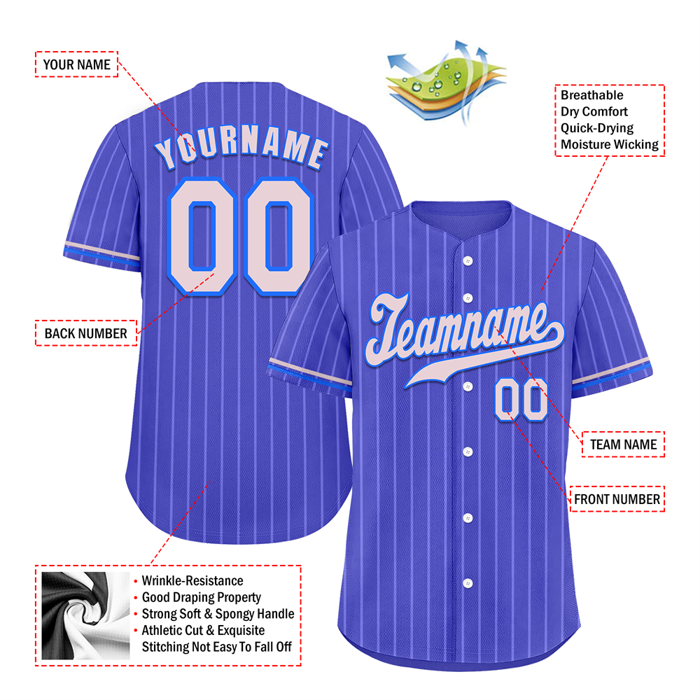 Corporate Gifts,Custom Blue Stripe Fashion Grey Authentic Baseball Jersey