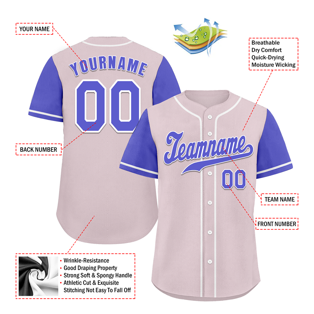 Corporate Gifts,Custom Grey Blue Raglan Sleeves Blue Authentic Baseball Jersey