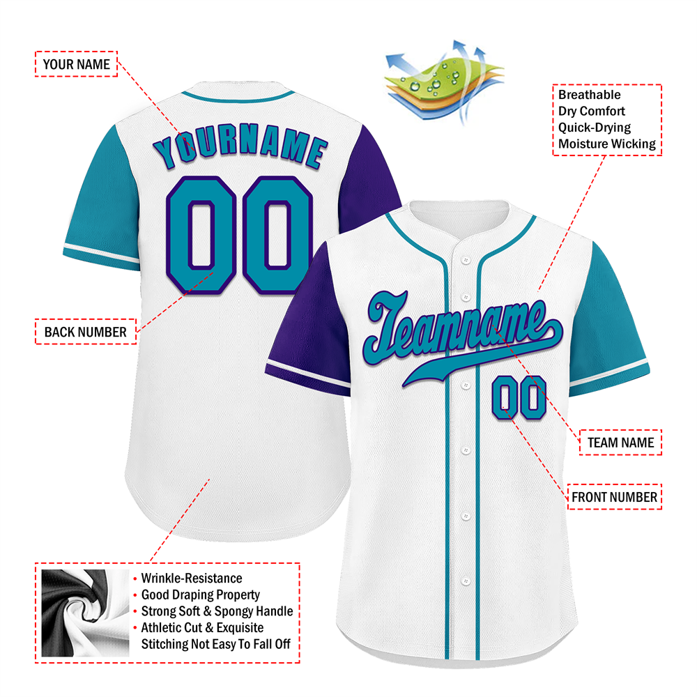 Corporate Gifts,Custom White Two Tone Aqua Authentic Baseball Jersey
