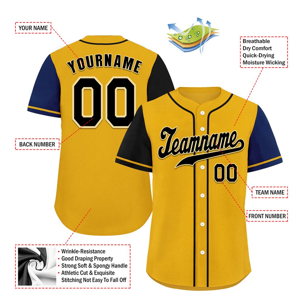 Corporate Gifts,Custom Yellow Two Tone Black Authentic Baseball Jersey