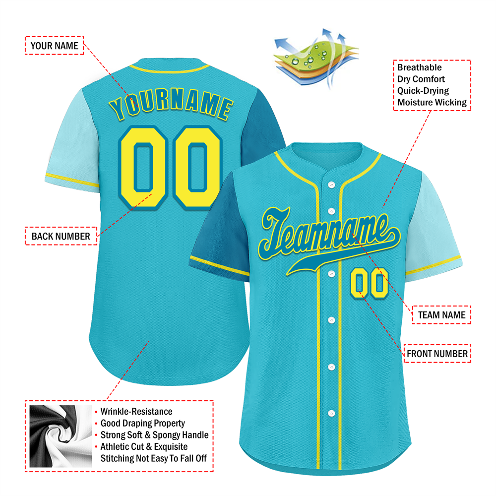 Corporate Gifts,Custom Aqua Two Tone Blue Authentic Baseball Jersey