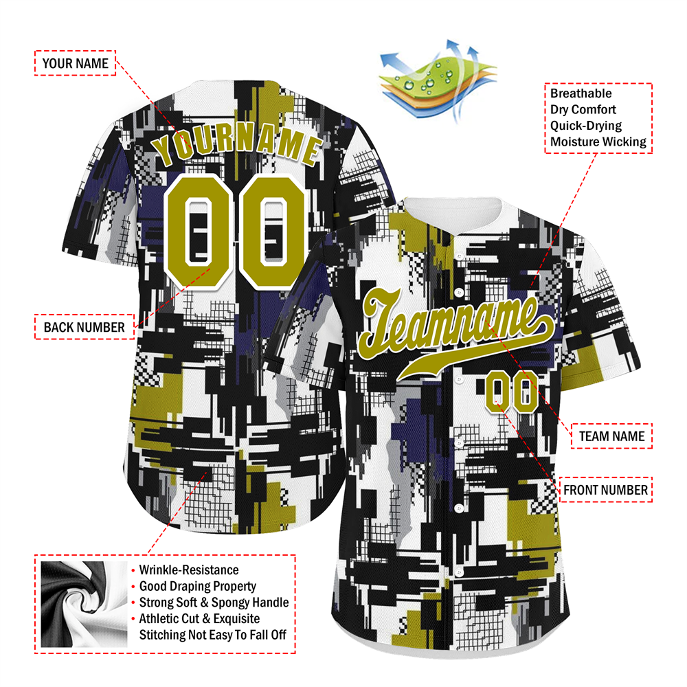Corporate Gifts,Custom Colorful Graffiti Pattern Orange Authentic Baseball Jersey