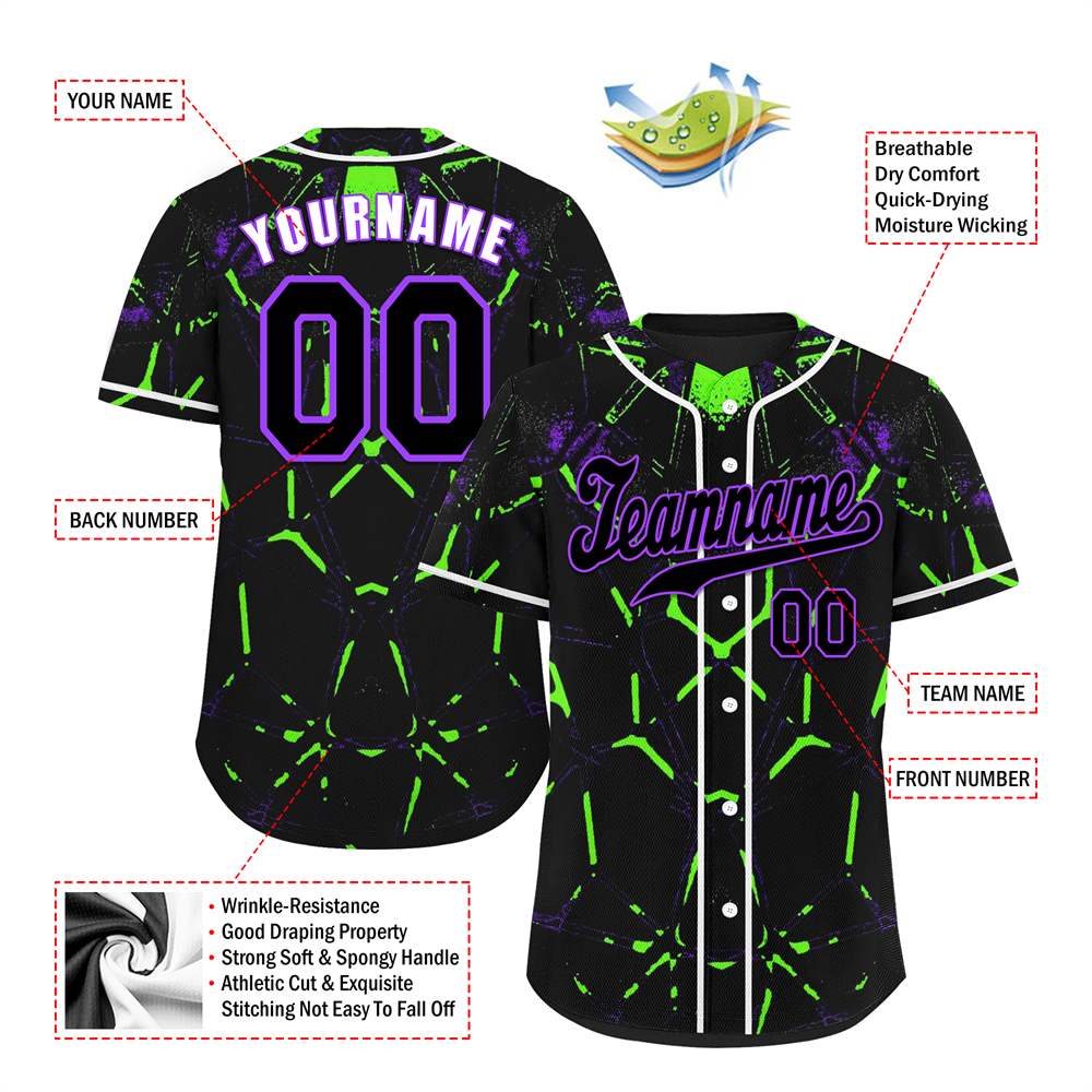 Corporate Gifts,Custom Black Graffiti Pattern Black Authentic Baseball Jersey