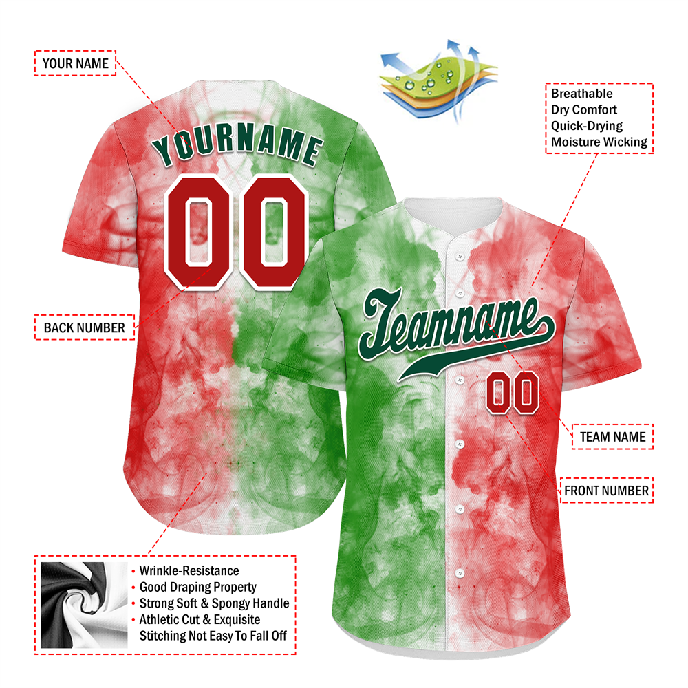 Corporate Gifts,Custom Green Pink Graffiti Pattern Green Authentic Baseball Jersey