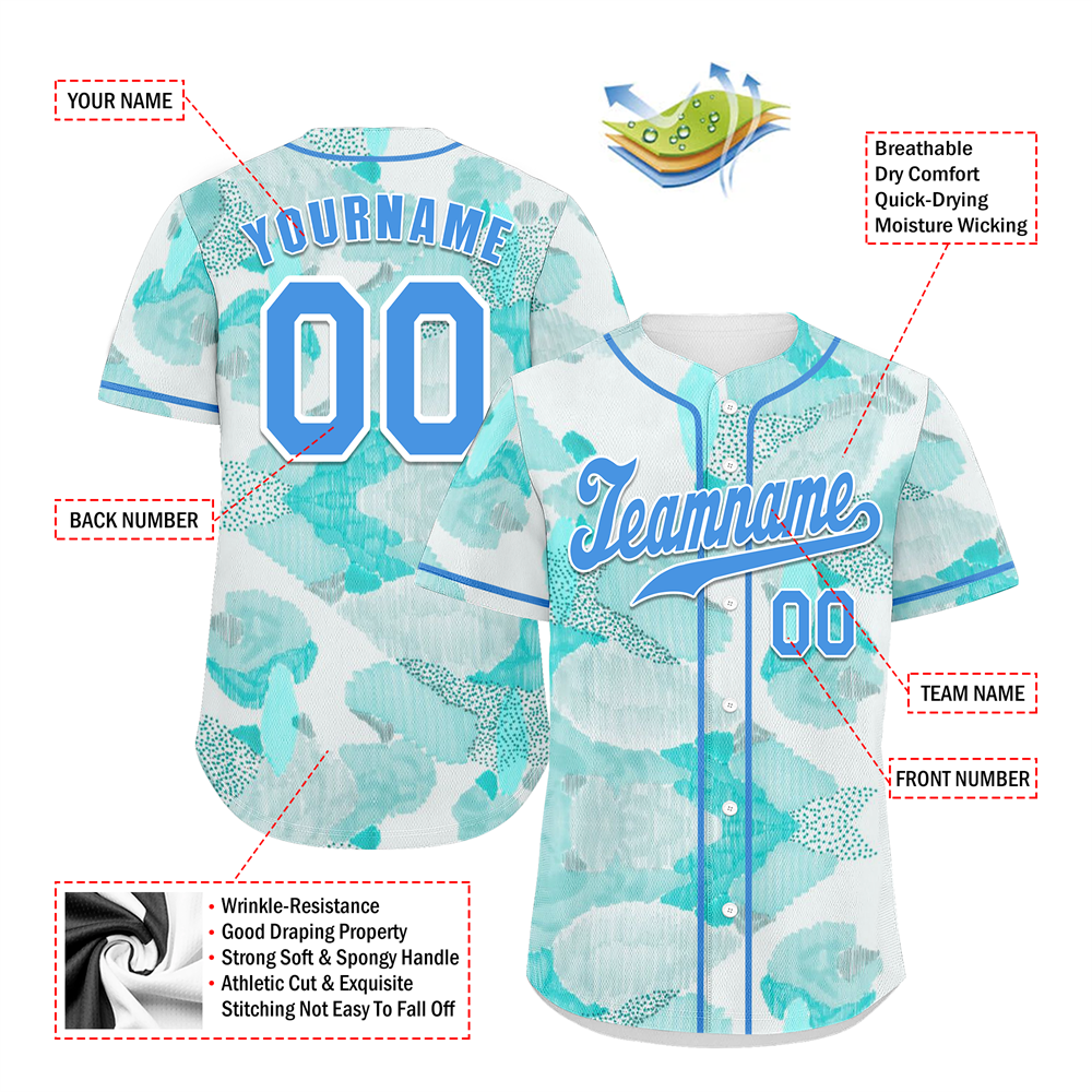Corporate Gifts,Custom Aqua Graffiti Pattern Aqua Authentic Baseball Jersey