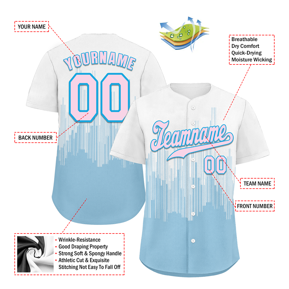 Corporate Gifts,Custom White Aqua City Edition Pink Authentic Baseball Jersey BSBJ0a-bc0fbb7